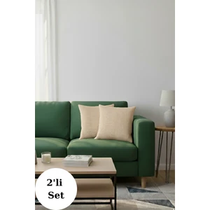 Miracolo Home Bej  Pamuklu Dekoratif Kırlent Kılıfı 43X43 2 Adet