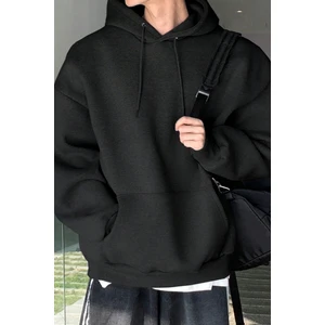 Genius Store Erkek Sweatshirt Kanguru Cepli  Içi Polarlı 3 Iplik Kapüşonlu Oversize sweatshirt Kanguru-Sweatshırt