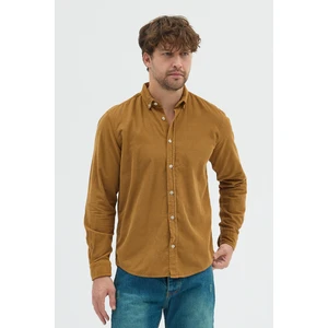 Erkek Relax Fit Kadife Uzun Kollu Gömlek