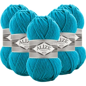 Süperlana Maxi Yünlü Örgü Iplği/kalın Chunky Iplik/el Örgü İPI/ 484 Turkuaz