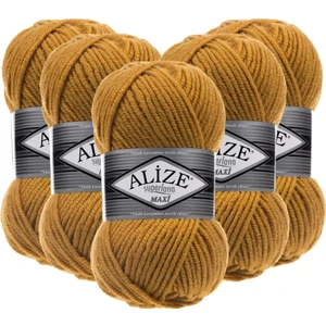 Süperlana Maxi Yünlü Örgü İpliği/Kalın Chunky Iplik/El Örgü Ipi/ 02 Safran