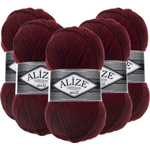 Süperlana Maxi Yünlü Örgü Iplği/kalın Chunky Iplik/el Örgü Ipi/ 57 Bordo