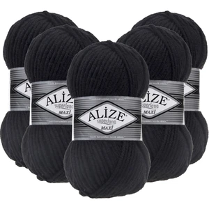 Süperlana Maxi Yünlü Örgü Iplği/kalın Chunky Iplik/el Örgü Ipi/ 60 Siyah