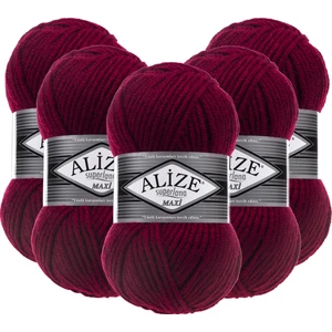 Süperlana Maxi Yünlü Örgü Iplği/kalın Chunky Iplik/el Örgü İPI/ 390 Vişne