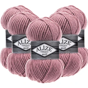 Süperlana Maxi Yünlü Örgü Iplği/kalın Chunky Iplik/el Örgü İPI/ 204 Koyu Pudra