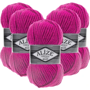 Süperlana Maxi Yünlü Örgü Iplği/kalın Chunky Iplik/el Örgü İPI/ 149 Fuşya