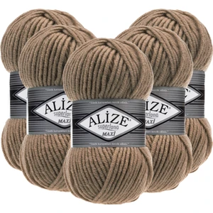 Süperlana Maxi Yünlü Örgü Iplği/kalın Chunky Iplik/el Örgü İPI/ 466 Kahve