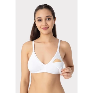 Kadın Beyaz Pamuklu Balensiz Kapsız Emzirme Sütyeni