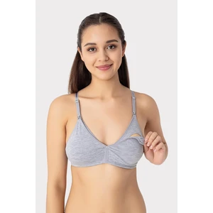 Kadın Gri Pamuklu Balensiz Kapsız Emzirme Sütyeni
