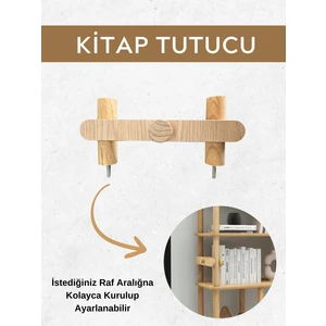 Cmd Wood Kitap Tutucu 1 Adet ; Çmd Tasarım Kitaplık , Salvia , Rosa ,