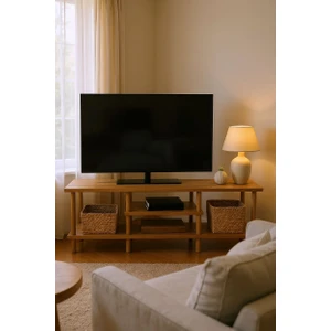 Konsol Modern Tasarım Ahşap Ayaklı Atlantik Çam Desenli 30*43*120CM