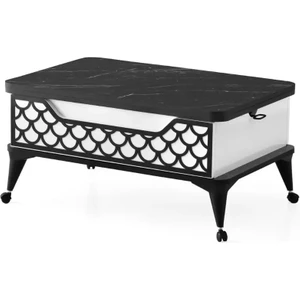 Mutlu Alışveriş Merkezi Akıllı Sehpa Sihirli Sehpa 5 Kademeli Fonksiyonel Orta Sehpa Açılabilir Sehpa Tekerlekli MASA1299 60X90