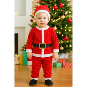 Peonia Kids Çocuklar Için Noel Baba Kostümü, Yılbaşı Çocuk Kıyafeti, Yeni Yıl Bebek Kostümü, Yılbaşı Kostümü
