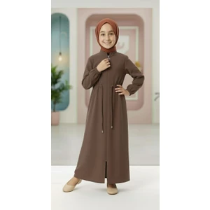 Medine Ipeği Beli Lastikli Bağcıklı Çocuk Ferace