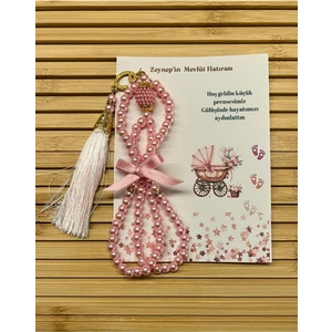 Denimay Hediyelik Isme Özel Görselli Kart Tespih Hediyelik - 20 Adet - Bebek Mevlidi, Doğum, Sünnet, Hoşgeldin Bebek