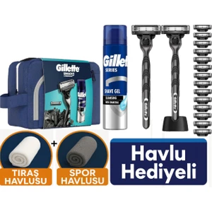Mach3 Charcoal 2 Makine+ 16 Tıraş Bıçağı + Stand +200 ml Jel +Havlu Seti Hediye