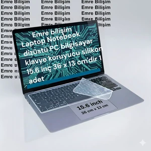 Emre Bilişim Laptop Notebook Dizüstü Pc Bilgisayar Klavye Koruyucu Silikon 15,6 Inc ( 36*13 Cm'dir ) 1 adet