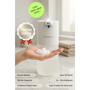 Evo House Otomatik Sensörlü Köpük Sıvı Sabunluk - Şarjlı- Duvara Monte - P12S Model