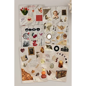 Vintage Sticker Set - 6 Sayfa / Scrapbook