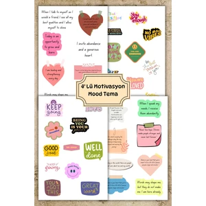 4'lü Ingilizce Motivasyon/motto Sözleri Yazıları Sticker -Ajanda-Defter-Günlük-Laptop