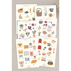 Vintage Sticker Set / 6 Sayfa