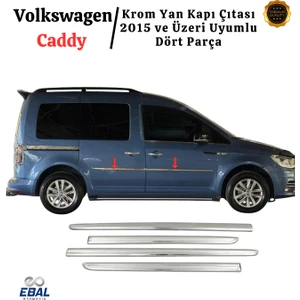 Ebal Oto Vw Caddy Krom Yan Kapı Çıtası 4 Kapı  2015-2020 Paslanmaz Çelik