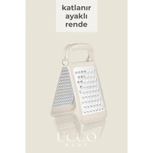 Katlanır Ayaklı Beyaz Rende Çift Yüzlü Paslanmaz Çelik Güvenli Kullanım Pratik Mutfak Rendesi