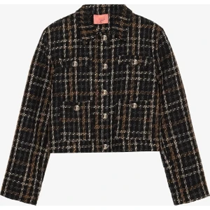 Çift Cepli Düğmeli Tüvit Ceket Siyah