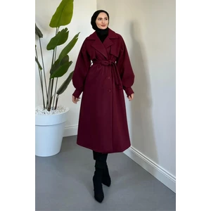 Merven Akyüz Areson Cepkenli  Astarlı Kaban Bordo