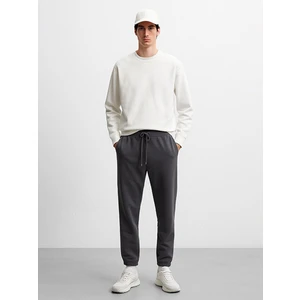 Beli Lastikli Dar Paça Basıc Gri Eşofman