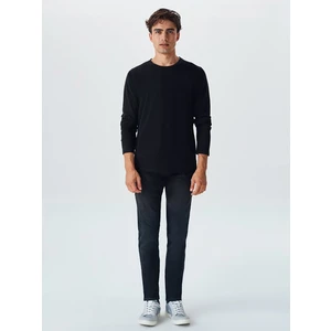 Uzun Kollu Bisiklet Yaka Basıc Siyah Sweatshırt