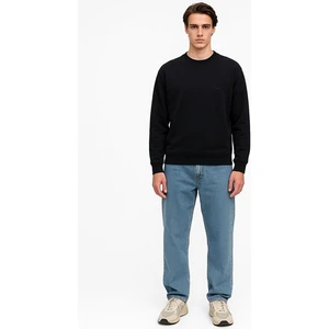 Uzun Kollu Bisiklet Yaka Basıc Lacivert Sweatshırt