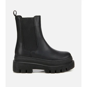 01BOH314880A100 KADIN Siyah Lastik Detaylı Kalın Tabanlı Düz Bot