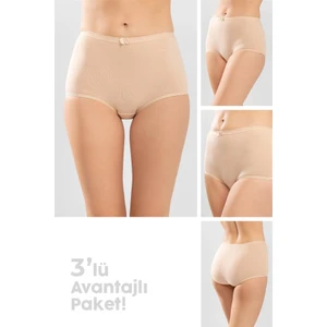 Baykar Kadın Düz Bato Külot 3'lü Set 8806 Ten Rengi