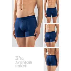 Erkek Compact Düz Boxer 3'lü Set 1110 Lacivert