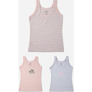 Kız Çocuk Kalın Askılı Atlet 3'lü Paket 4418