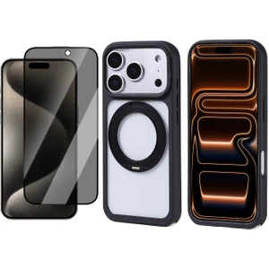 iPhone 17 Pro Max Kılıf M-Safe Şarj Özellikli Standlı Zore Piza Silikon Kapak + Hayalet Ekran Koruyucu