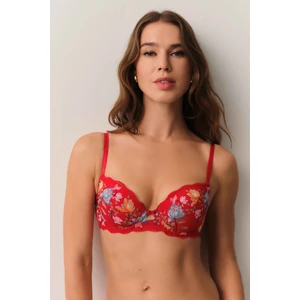 Ethereal Renkli Çiçekli Yarı Destekli Balenli Sütyen