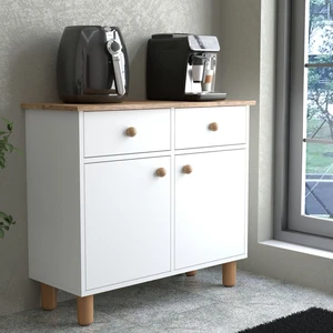 Ares Kahve Köşesi Mat Beyaz Çok Amaçlı Dolap