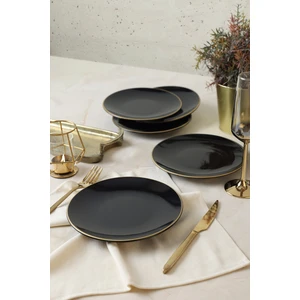 Siyah Gold Ege Pasta Tabağı 20 cm 6 Adet