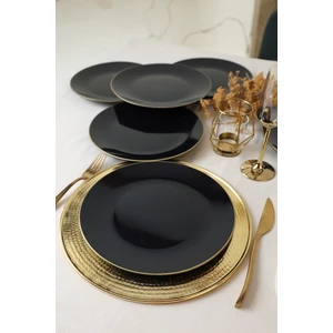 Siyah Gold Ege Servis Tabağı 26 cm 6 Adet