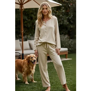 Organik Müslin 2'li  Pijama Takımı  Naturel Doğal