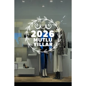 New Jargon Yeni Yıla Özel 2026 Mutlu Yıllar Yazısı ve Taç Süslemesi Stickerı