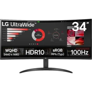 Lg 34'' Ultrawide 34WR50QK-B 100Hz 5ms Va Qhd (3440X1440) Curved Monitör
