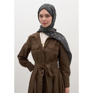 Fresh Scarfs Siyah Petra Desen Şal