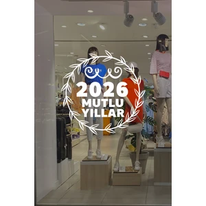 Yeni Yıla Özel 2026 Mutlu Yıllar Yazısı ve Taç Süslemesi Stickerları
