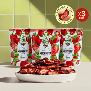 Kurutulmuş Çilek - Soft Dried - Atıştırmalık Kuru Meyve 3 x 50 gr