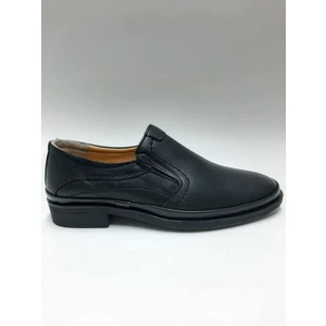 Hakiki Deri Bağcıksız Esnek Kauçuk Taban Siyah Kışlık Erkek Ayakkabı C-9375186KTGY