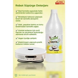 Robotik 1 Litre Akıllı Robot Süpürge Deterjanı Yerli Üretim Temizleyici