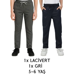Erkek Çocuk Okulluk Pantolon Gri ve Lacivert Renk 2\'li